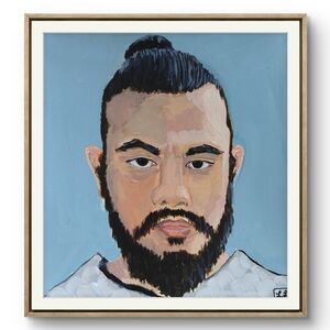 Blue and Brown Portrait Original Art